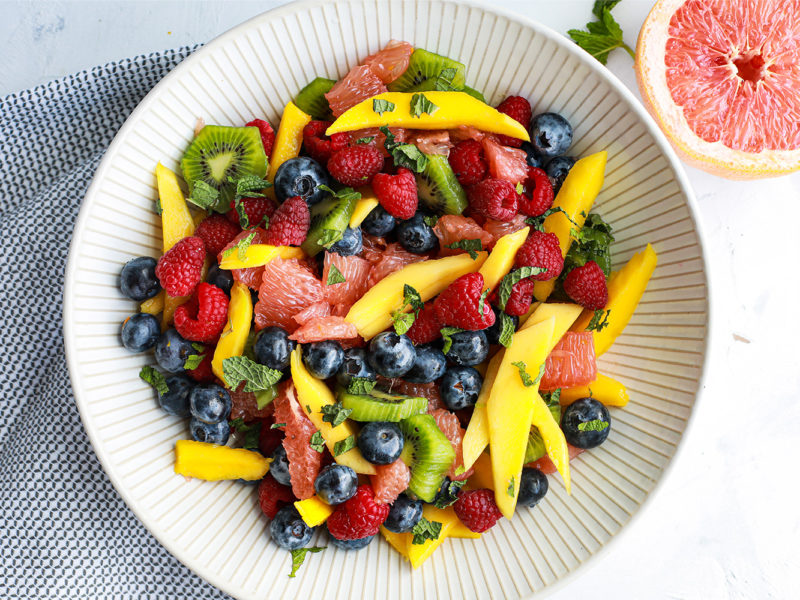 Tropical Fruit Salad with Honey-Lime Dressing
