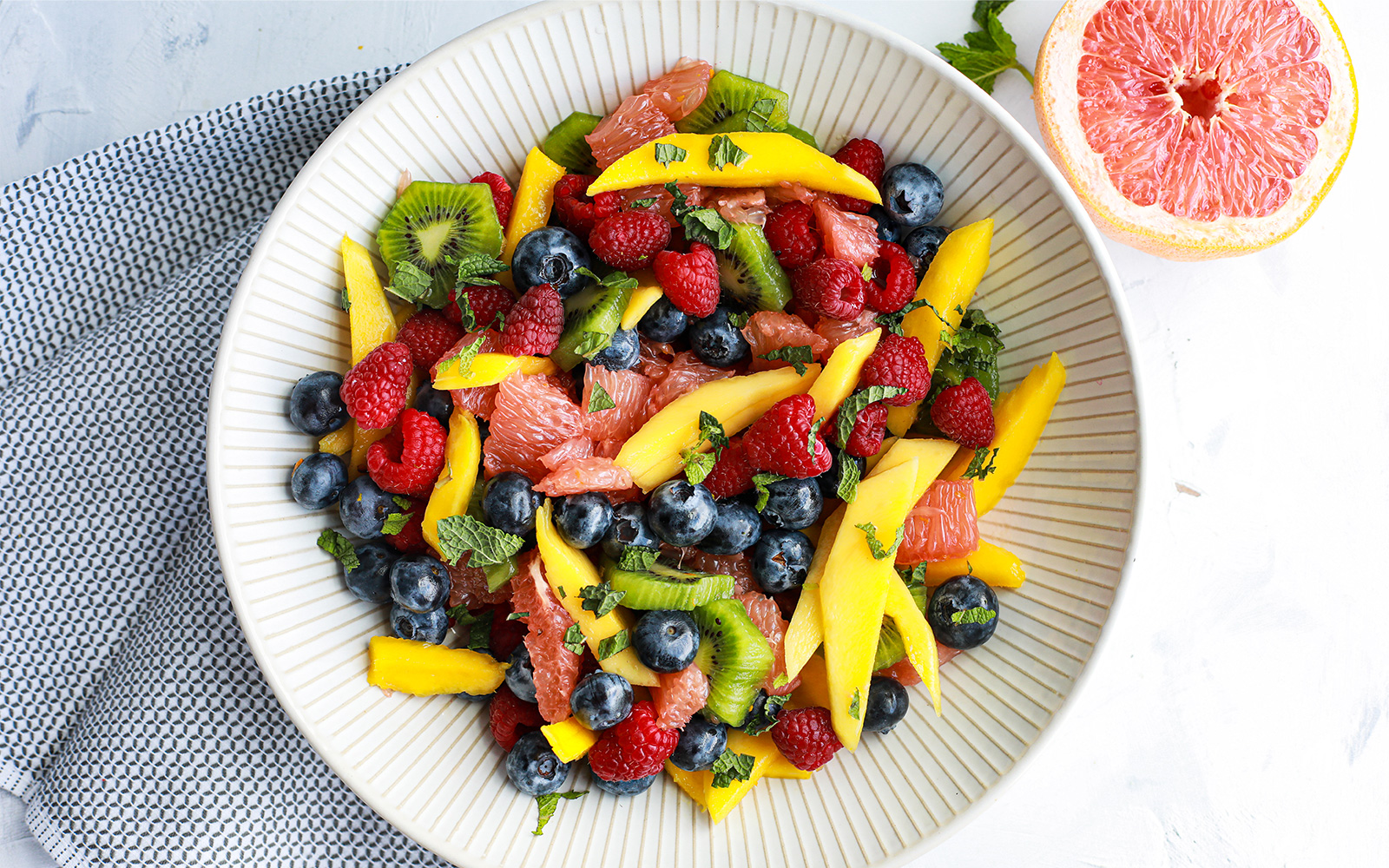 Tropical Fruit Salad with Honey-Lime Dressing